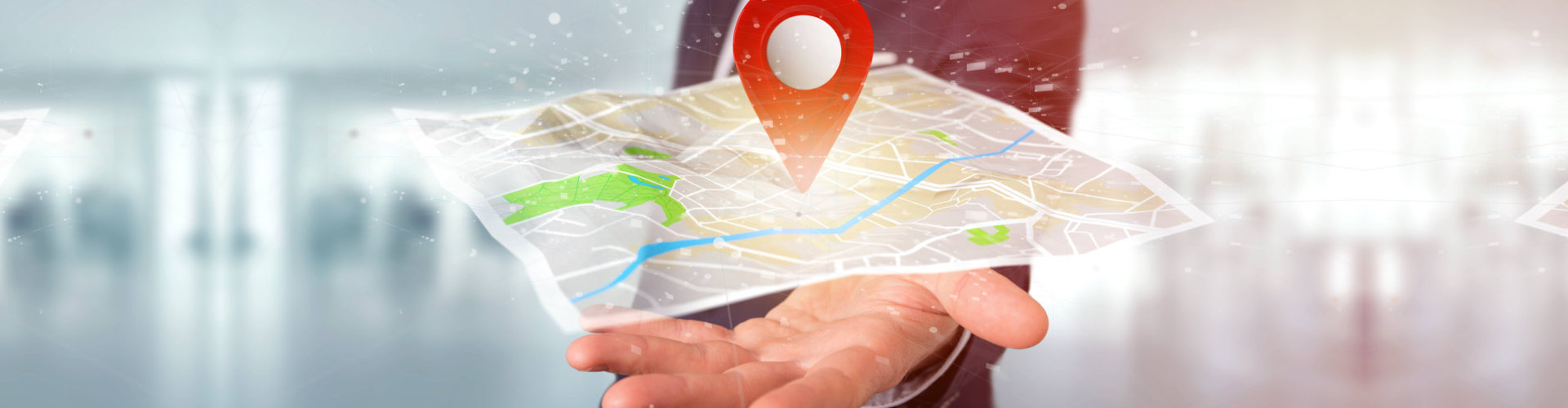 man holding a virtual map